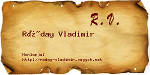 Ráday Vladimir névjegykártya